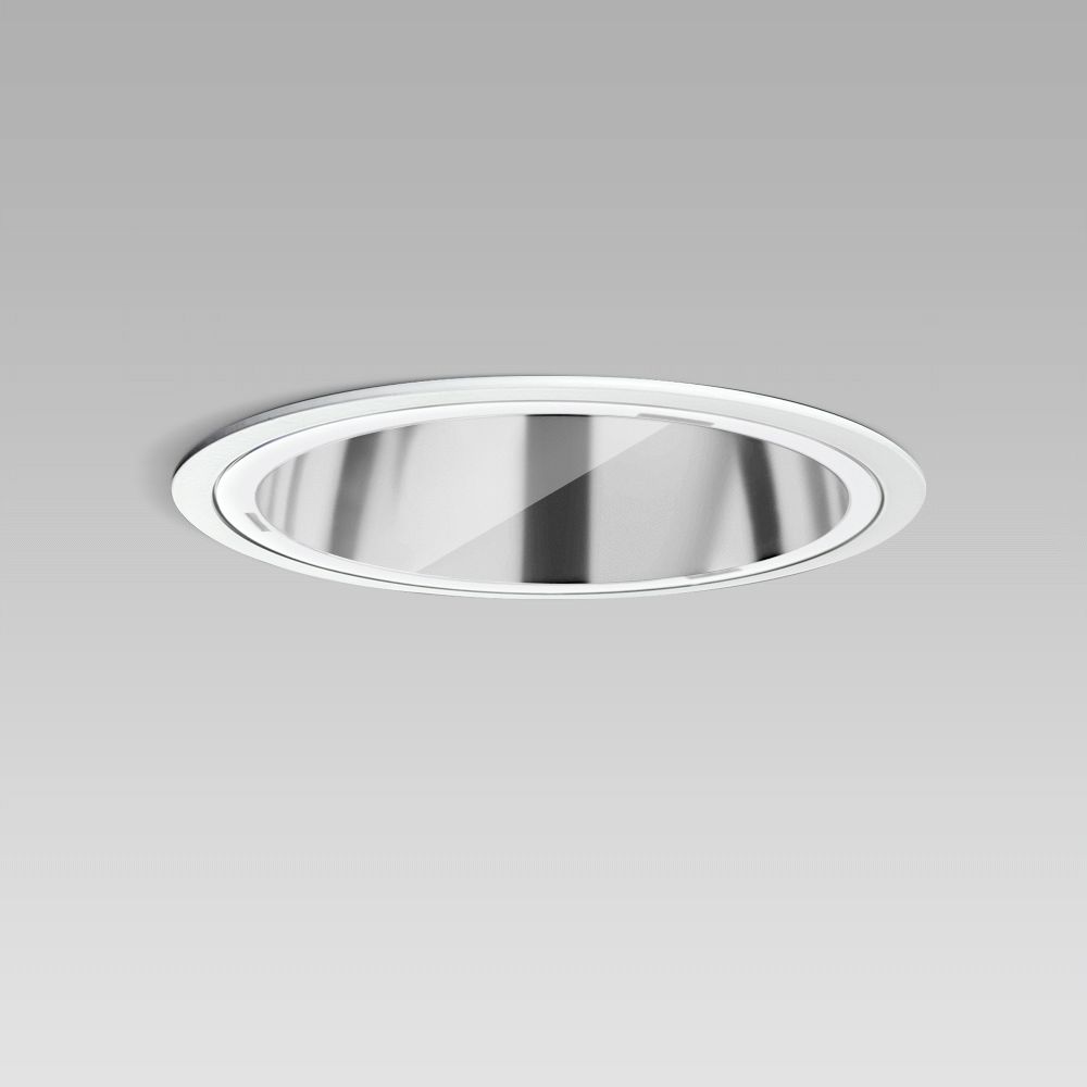 Apparecchio da incasso a soffitto per l'illuminazione di interni, dal design elegante e dalla minima profondità di incasso, con schermo a filo